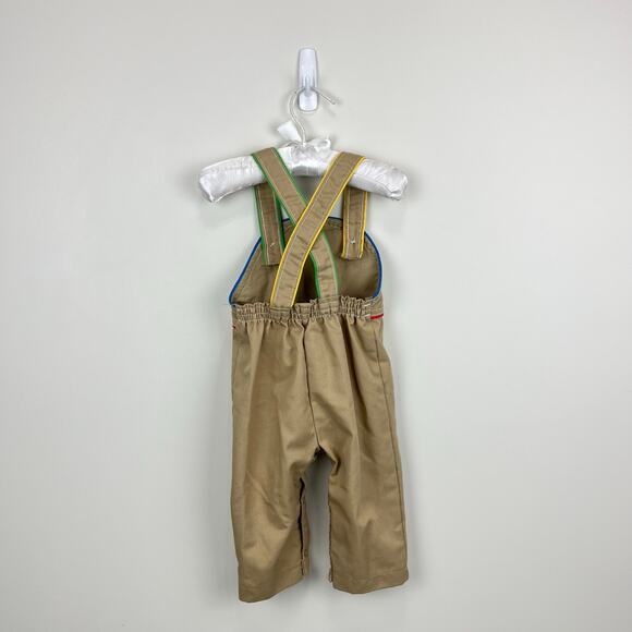 Vintage Carter's Tan Applique Train Overalls 12 Months USA - Picture 6 of 8